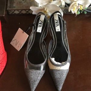 Zara pvc sparkle kitten heel